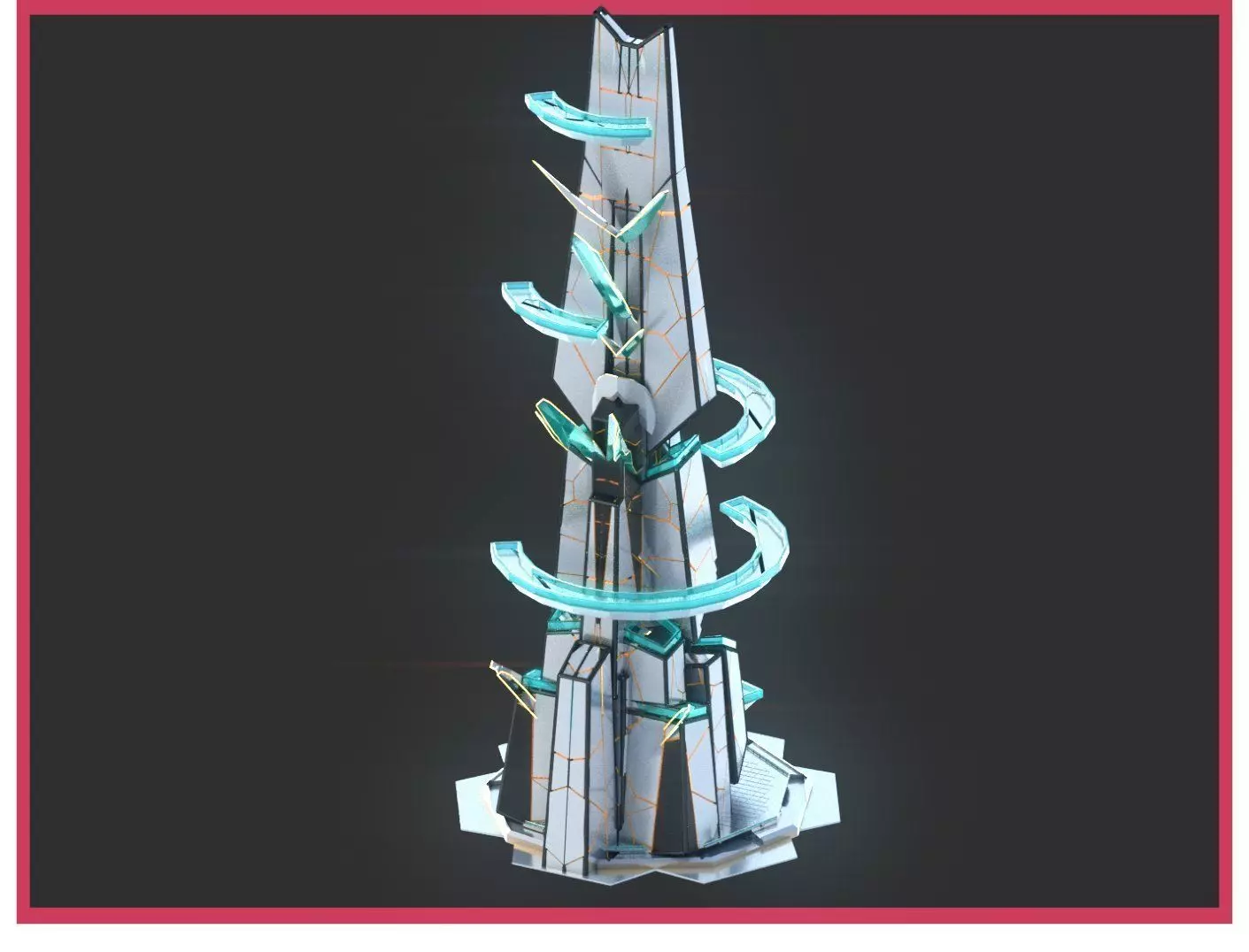 Sci-Fi Futuristic Future City Skyscraper Building 28 3D model_0