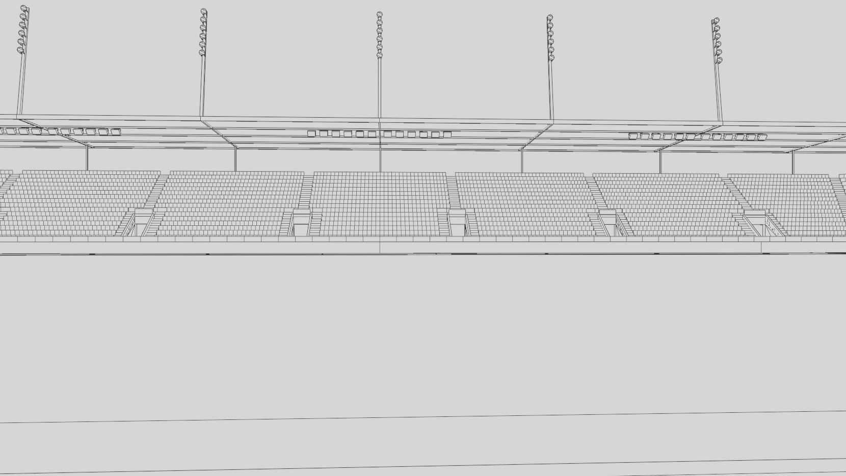 Stade de la Tuiliere Lausanne Switzerland Low-poly 3D model_8