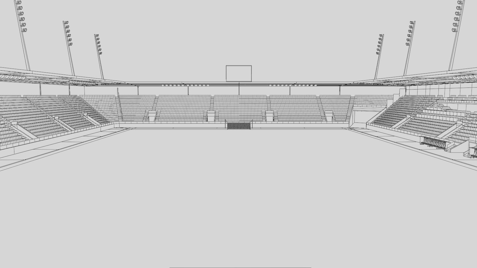 Stade de la Tuiliere Lausanne Switzerland Low-poly 3D model_10
