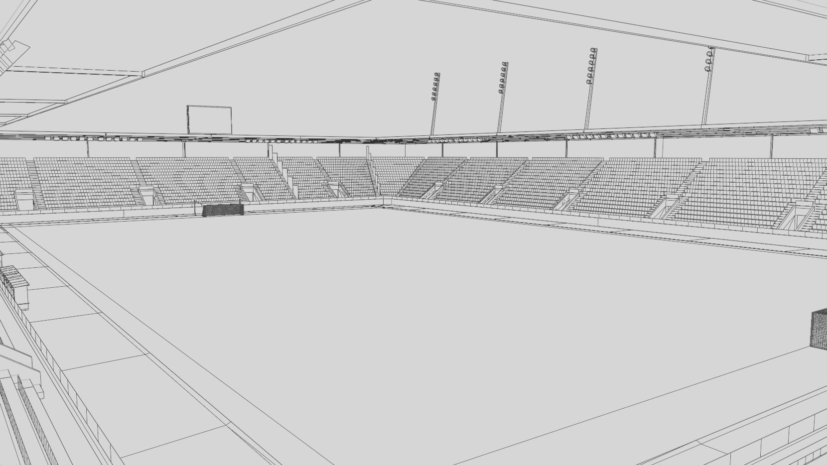 Stade de la Tuiliere Lausanne Switzerland Low-poly 3D model_13