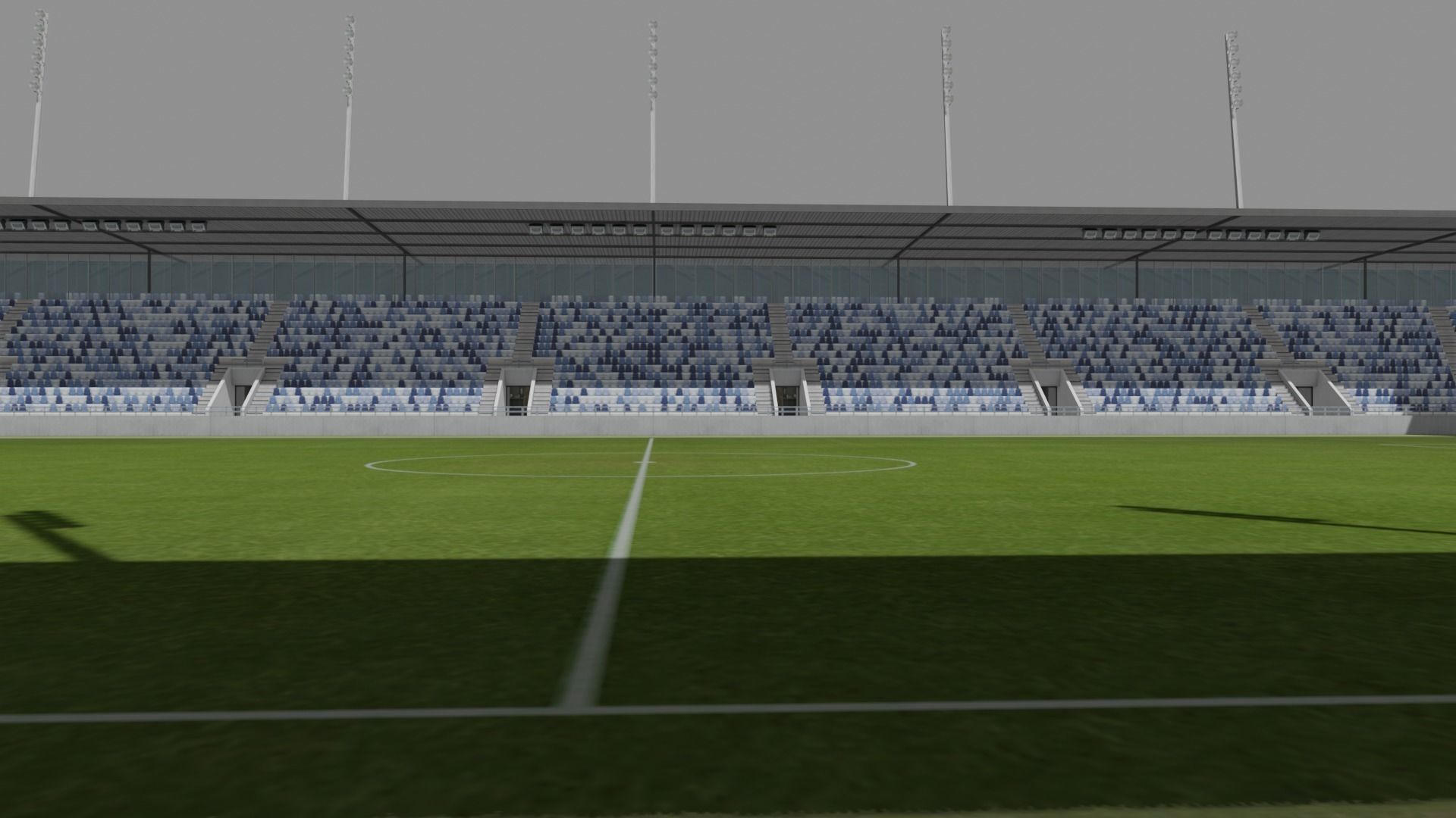 Stade de la Tuiliere Lausanne Switzerland Low-poly 3D model_1