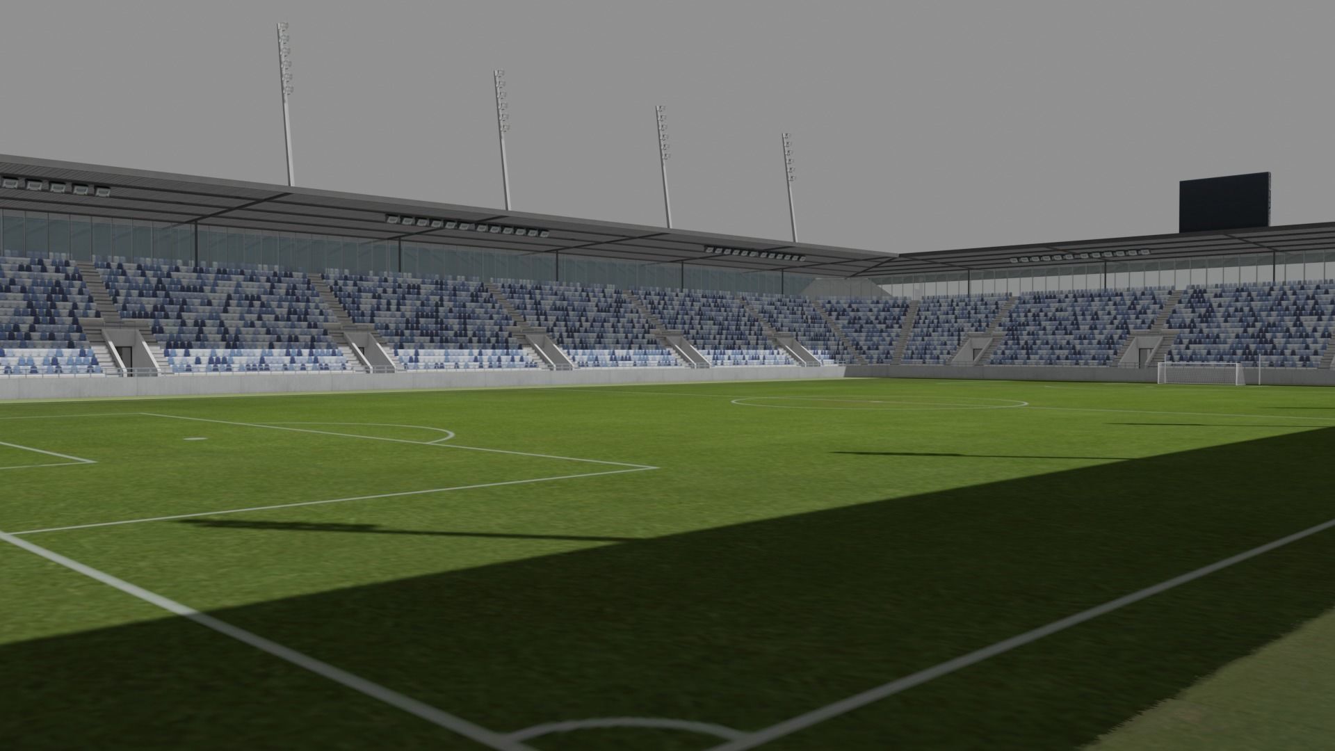 Stade de la Tuiliere Lausanne Switzerland Low-poly 3D model_2