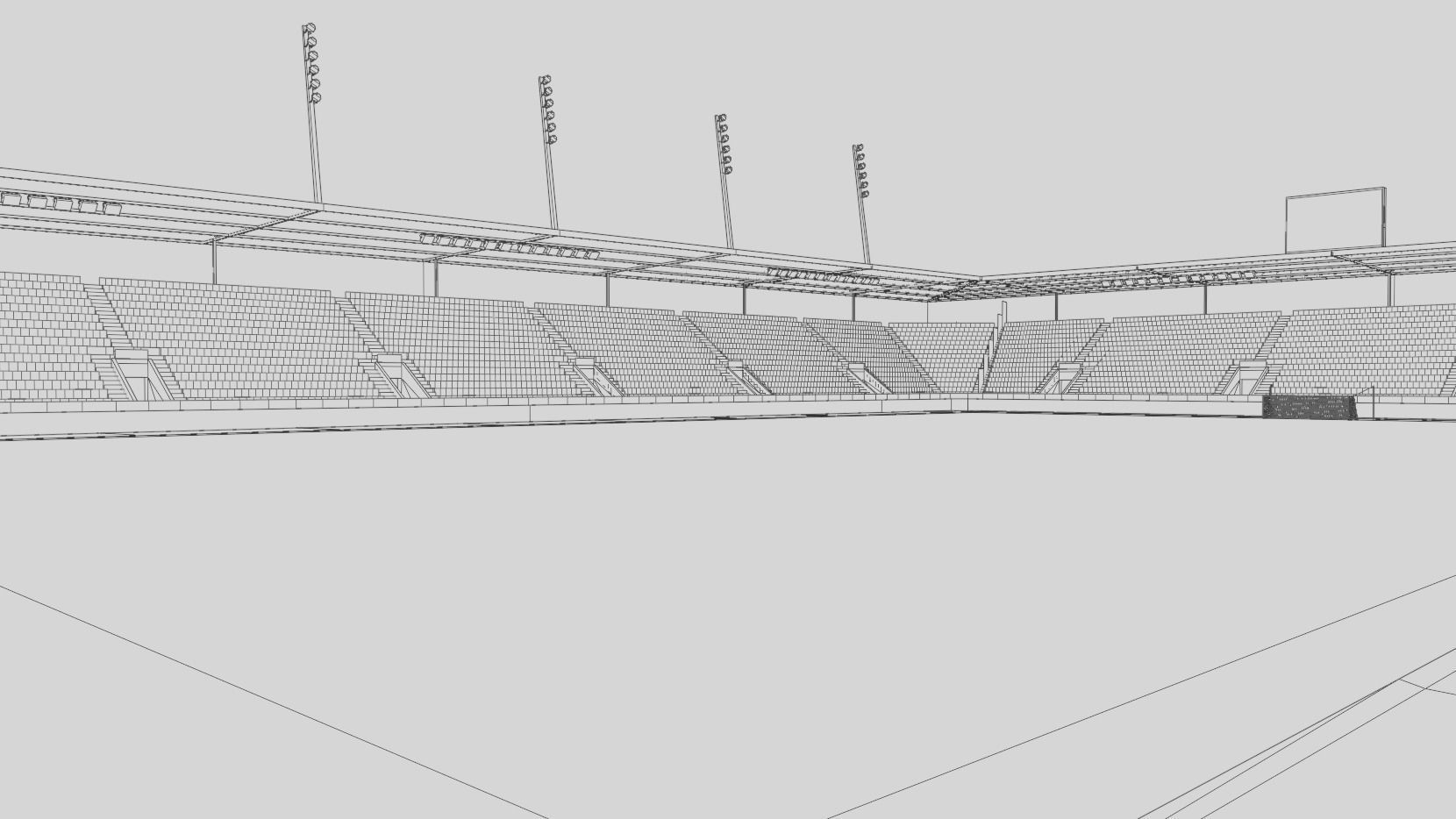 Stade de la Tuiliere Lausanne Switzerland Low-poly 3D model_9