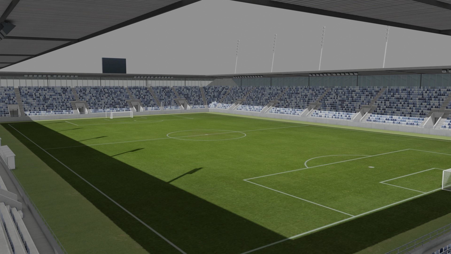 Stade de la Tuiliere Lausanne Switzerland Low-poly 3D model_6