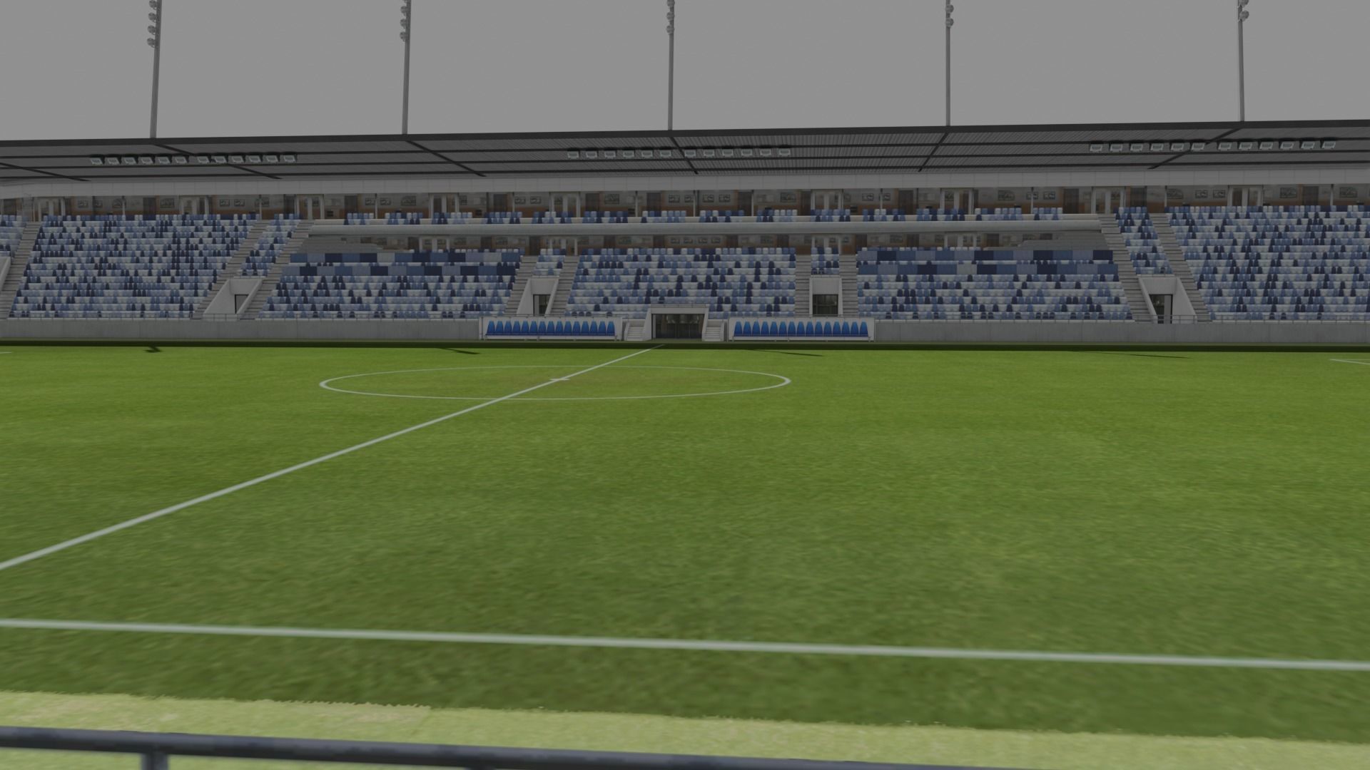 Stade de la Tuiliere Lausanne Switzerland Low-poly 3D model_4