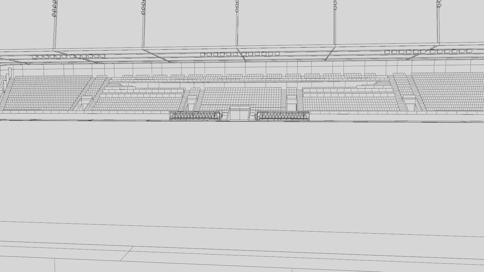 Stade de la Tuiliere Lausanne Switzerland Low-poly 3D model_11