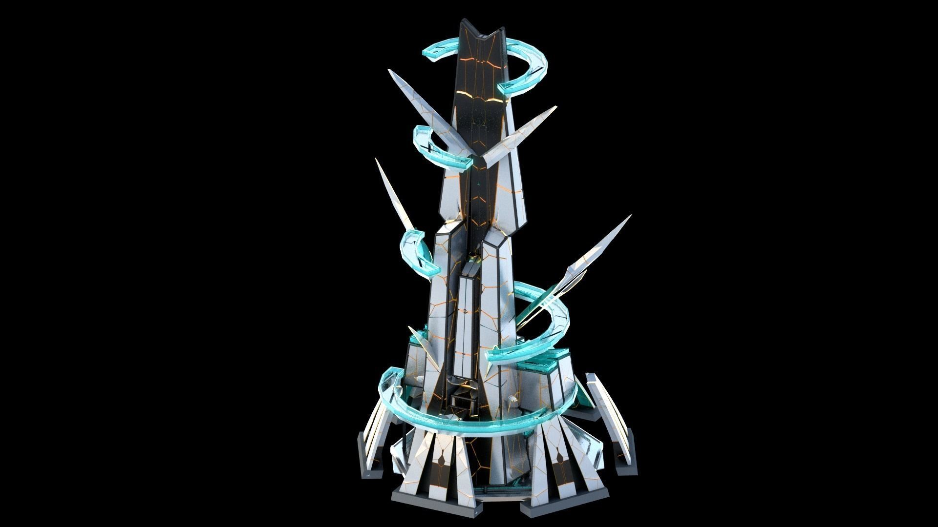 Sci-Fi Futuristic Future City Skyscraper Building 26 3D model_3