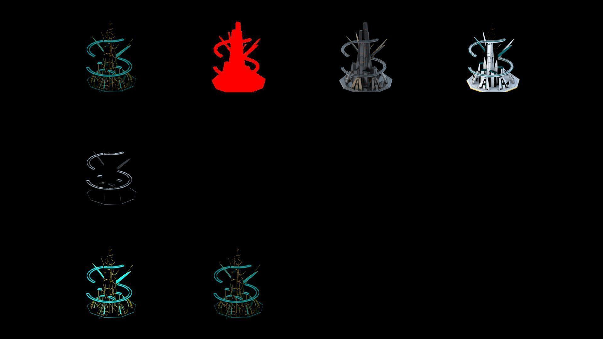 Sci-Fi Futuristic Future City Skyscraper Building 23 3D model_4