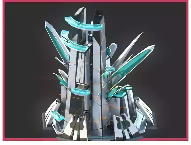 Sci-Fi Futuristic Future City Skyscraper Building 22 3D model