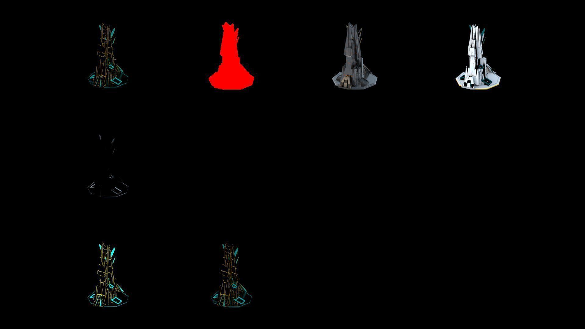 Sci-Fi Futuristic Future City Skyscraper Building 21 3D model_4