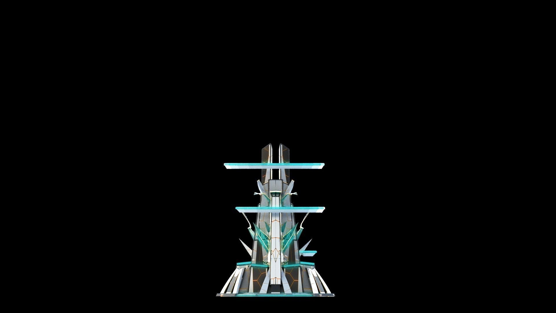 Sci-Fi Futuristic Future City Skyscraper Building 20 3D model_2