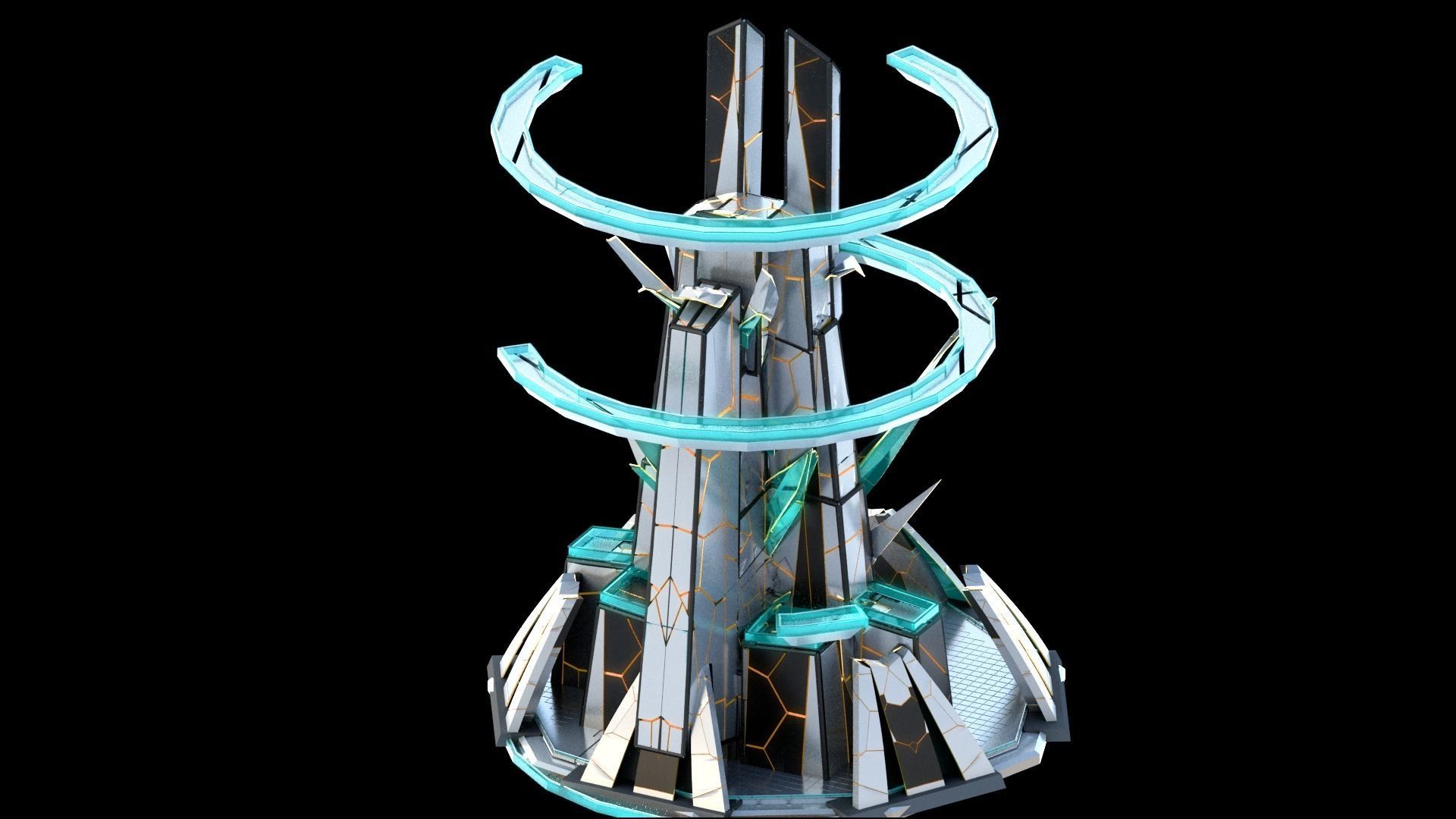 Sci-Fi Futuristic Future City Skyscraper Building 20 3D model_3