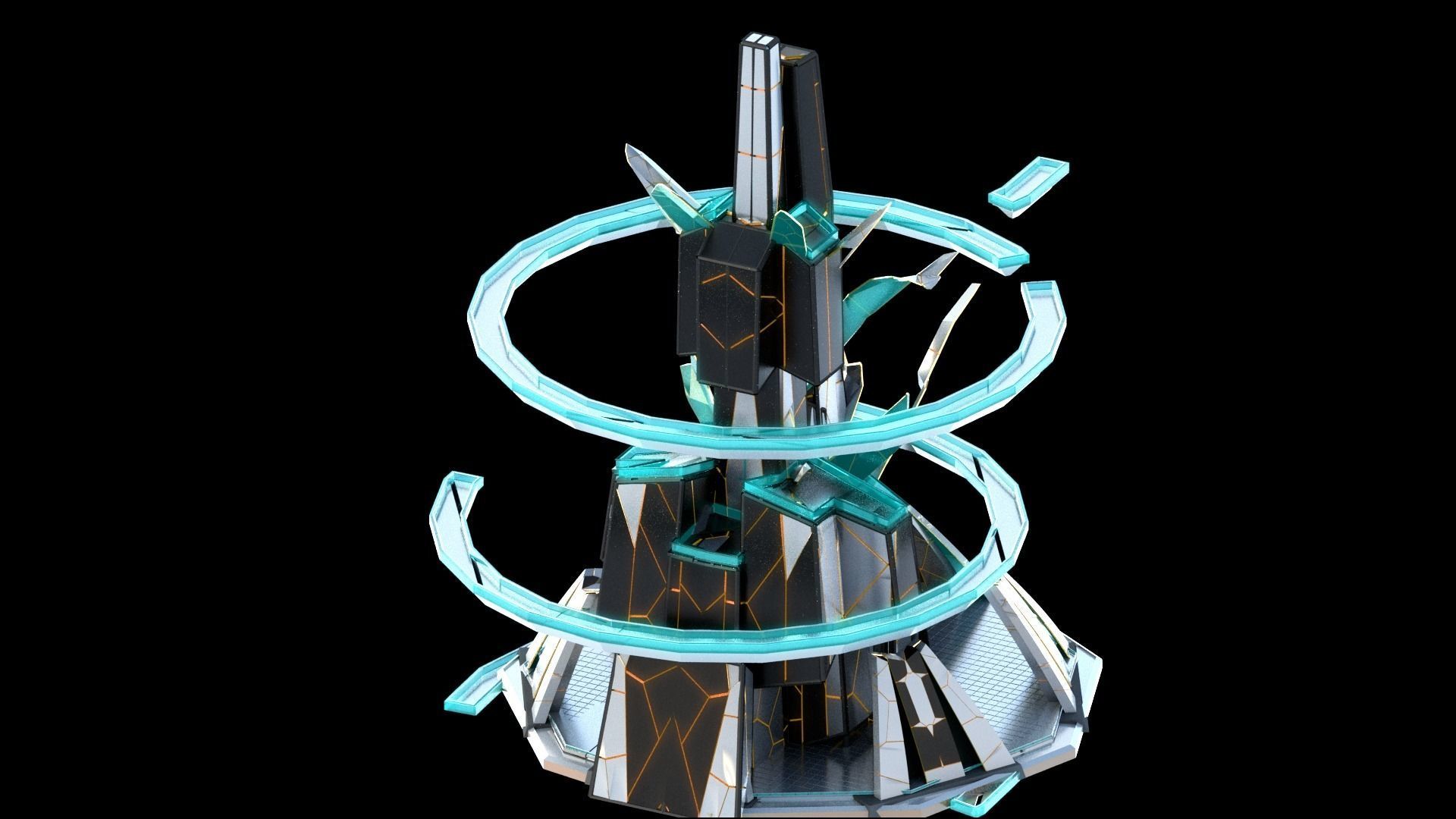Sci-Fi Futuristic Future City Skyscraper Building 19 3D model_3
