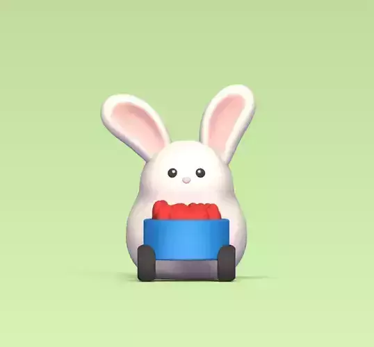 Bunny Heart Pushcart 3D print model