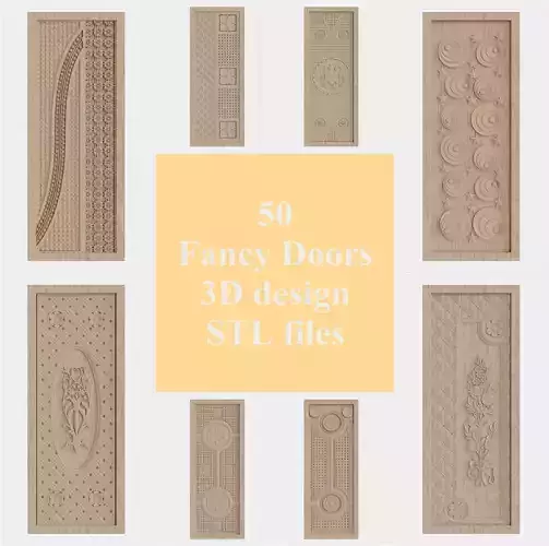50 Door designs collection for 3D designers and CNC