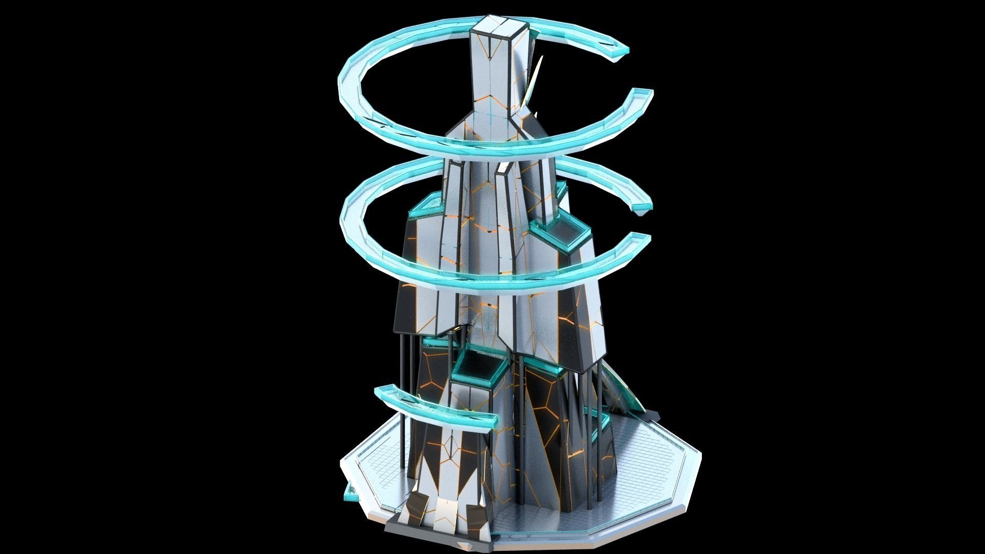 Sci-Fi Futuristic Future City Skyscraper Building 17 3D model_3