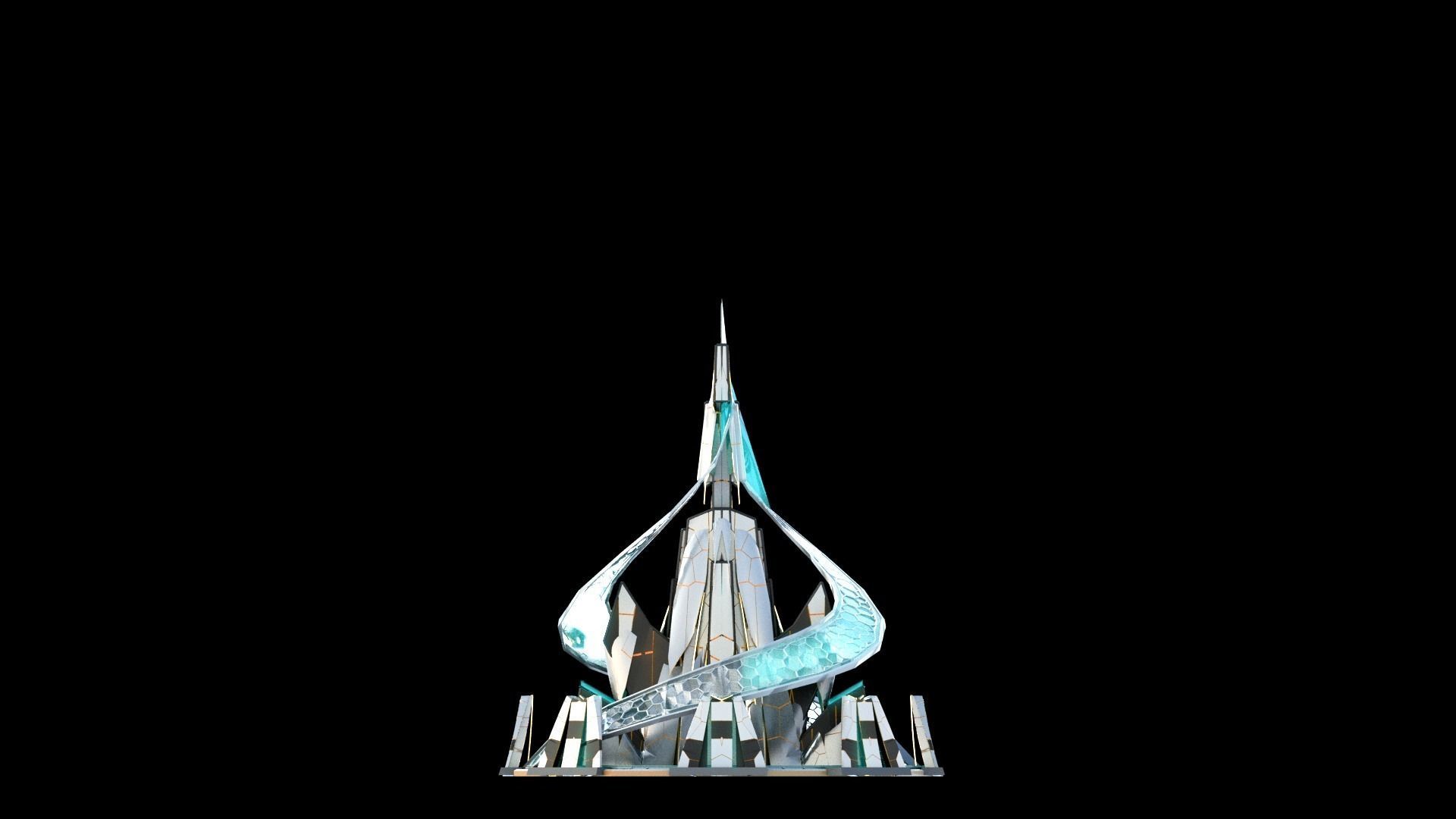 Sci-Fi Futuristic Future City Skyscraper Building 16 3D model_2