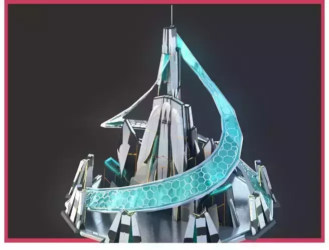 Sci-Fi Futuristic Future City Skyscraper Building 16 3D model