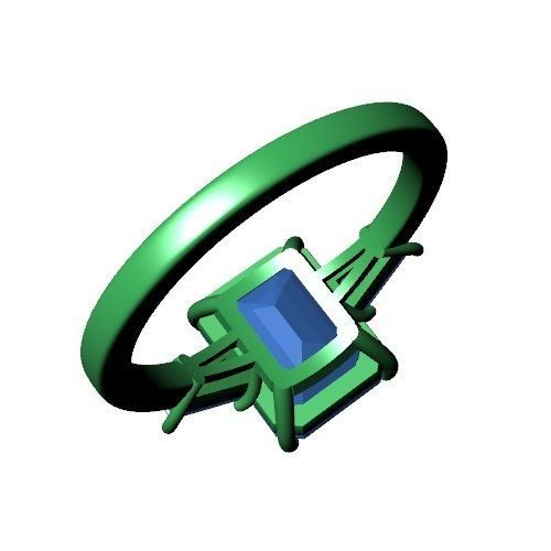 Emerald Ring 3D print model_4
