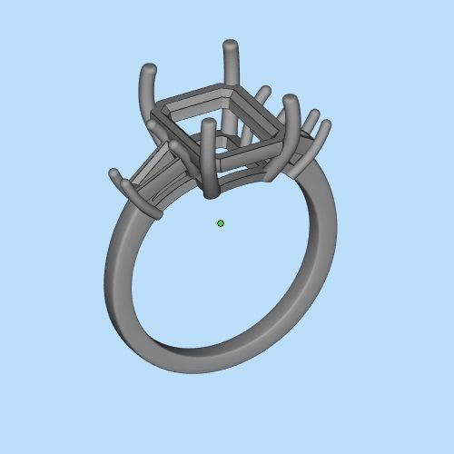 Emerald Ring 3D print model_5