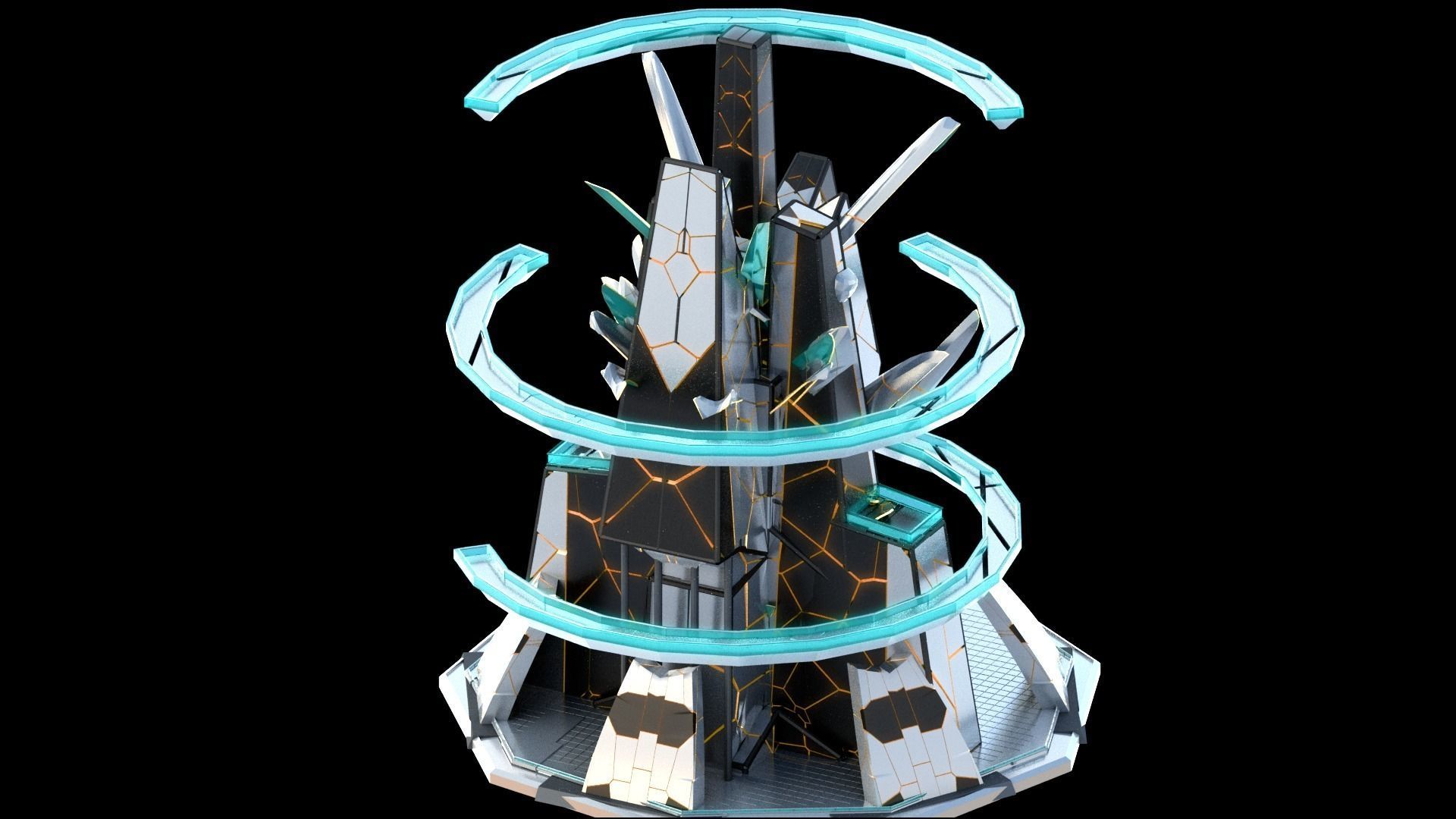 Sci-Fi Futuristic Future City Skyscraper Building 15 3D model_3