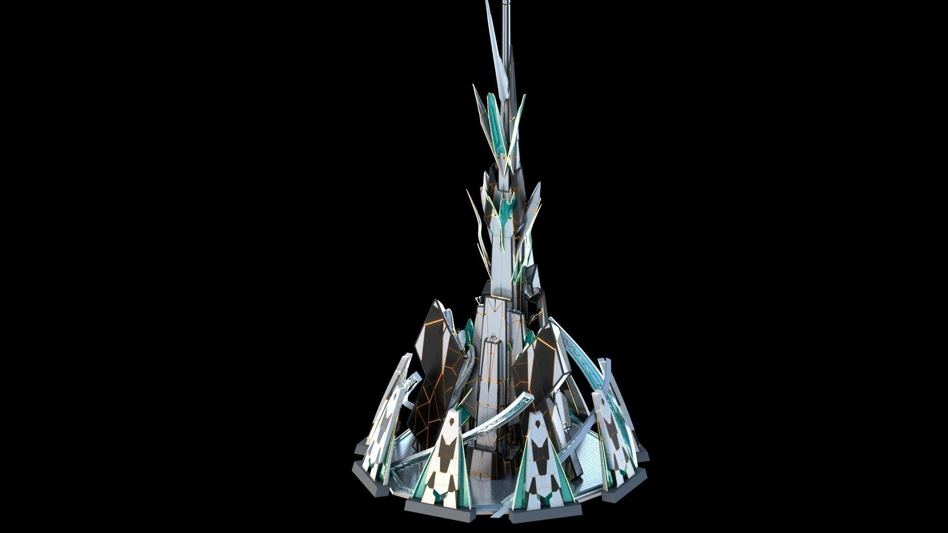 Sci-Fi Futuristic Future City Skyscraper Building 13 3D model_1