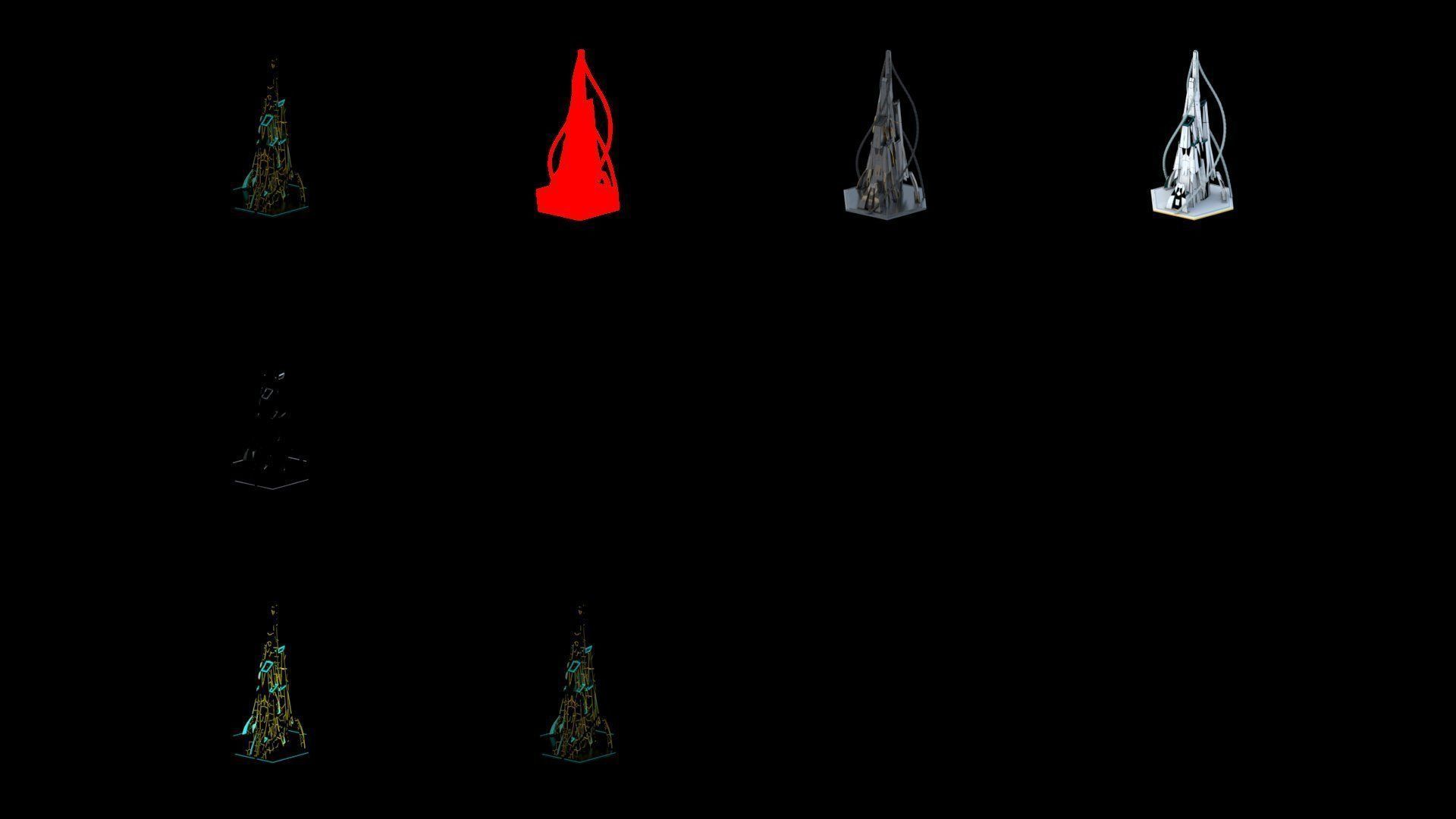 Sci-Fi Futuristic Future City Skyscraper Building 11 3D model_4