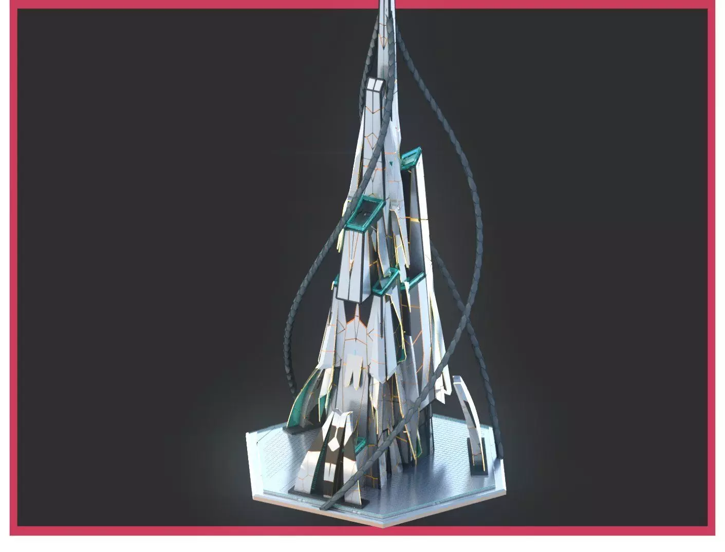 Sci-Fi Futuristic Future City Skyscraper Building 11 3D model_0