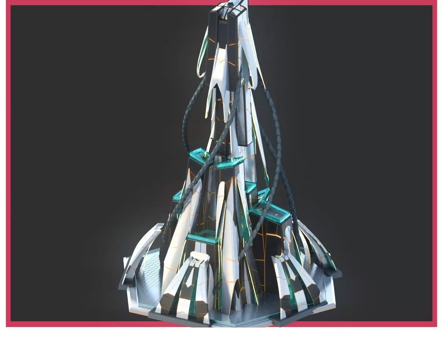 Sci-Fi Futuristic Future City Skyscraper Building 9 3D model_0