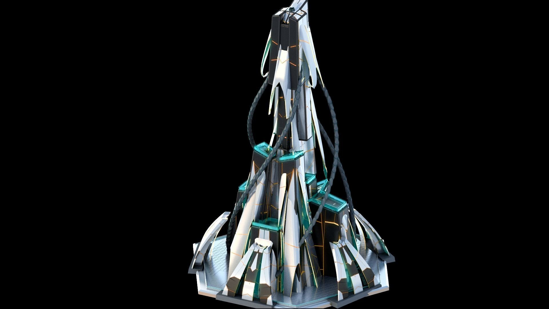 Sci-Fi Futuristic Future City Skyscraper Building 9 3D model_3