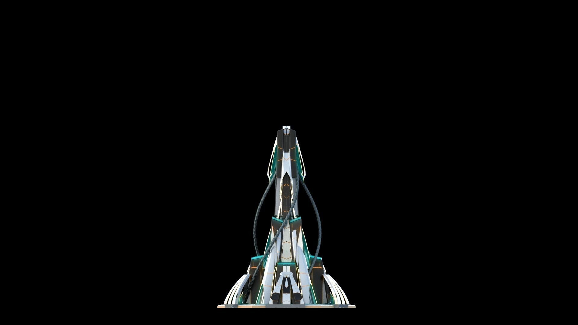 Sci-Fi Futuristic Future City Skyscraper Building 9 3D model_2