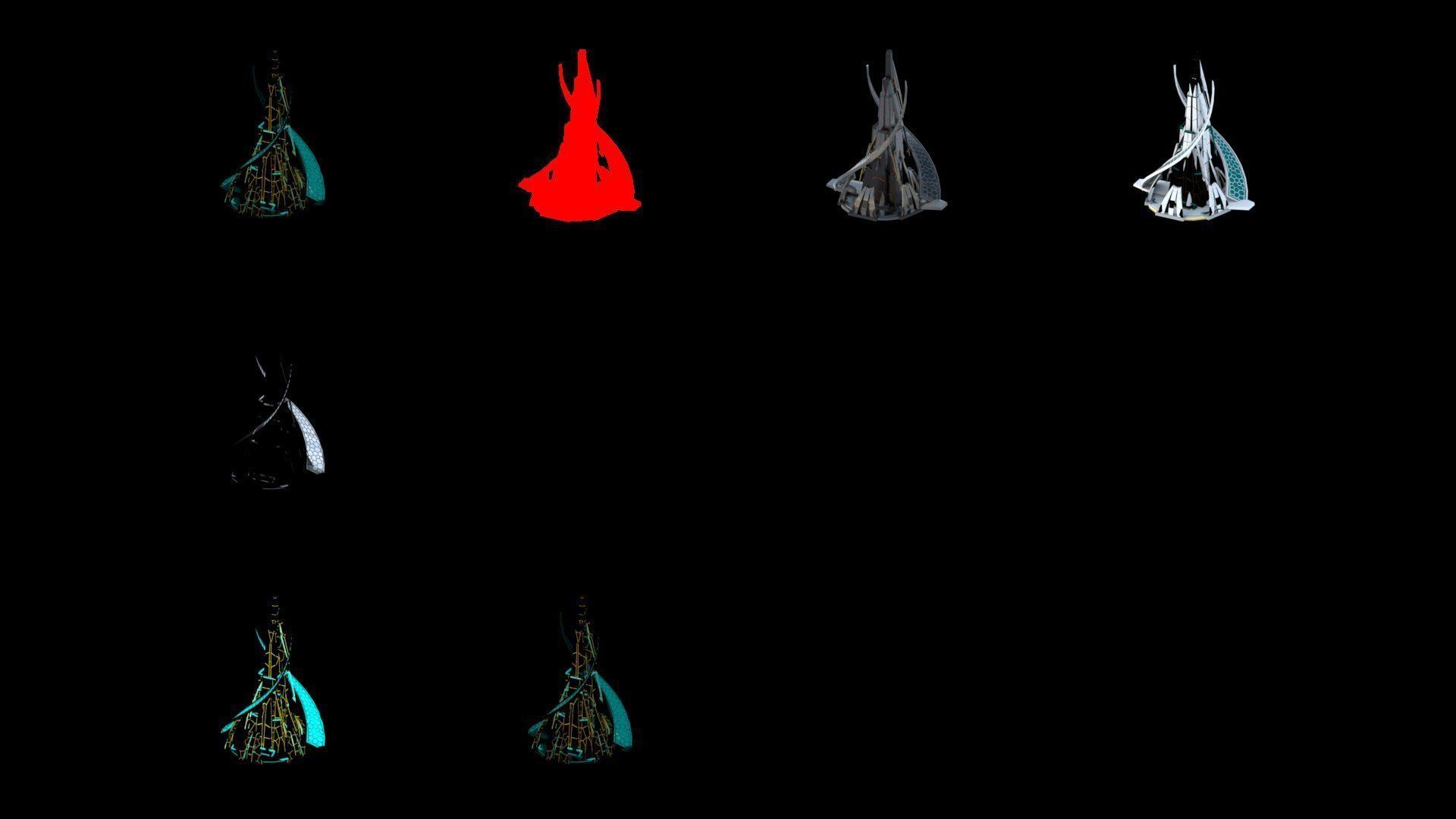 Sci-Fi Futuristic Future City Skyscraper Building 8 3D model_4