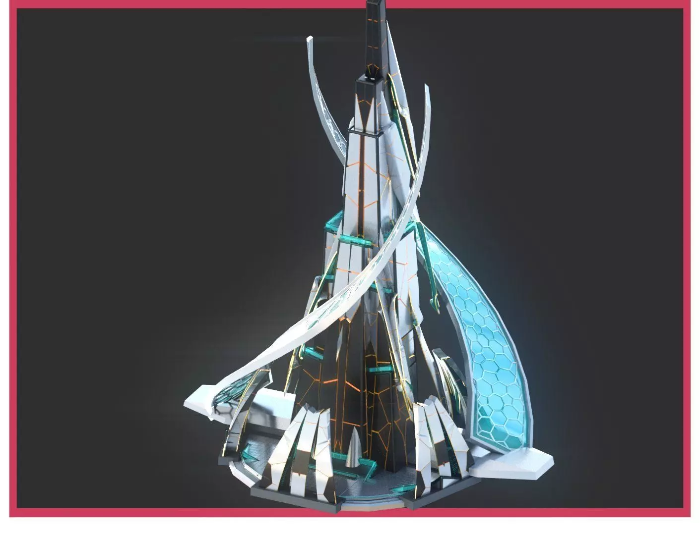 Sci-Fi Futuristic Future City Skyscraper Building 8 3D model_0