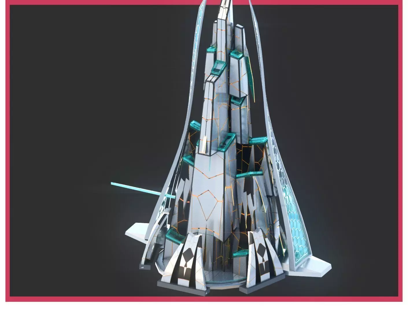 Sci-Fi Futuristic Future City Skyscraper Building 7 3D model_0