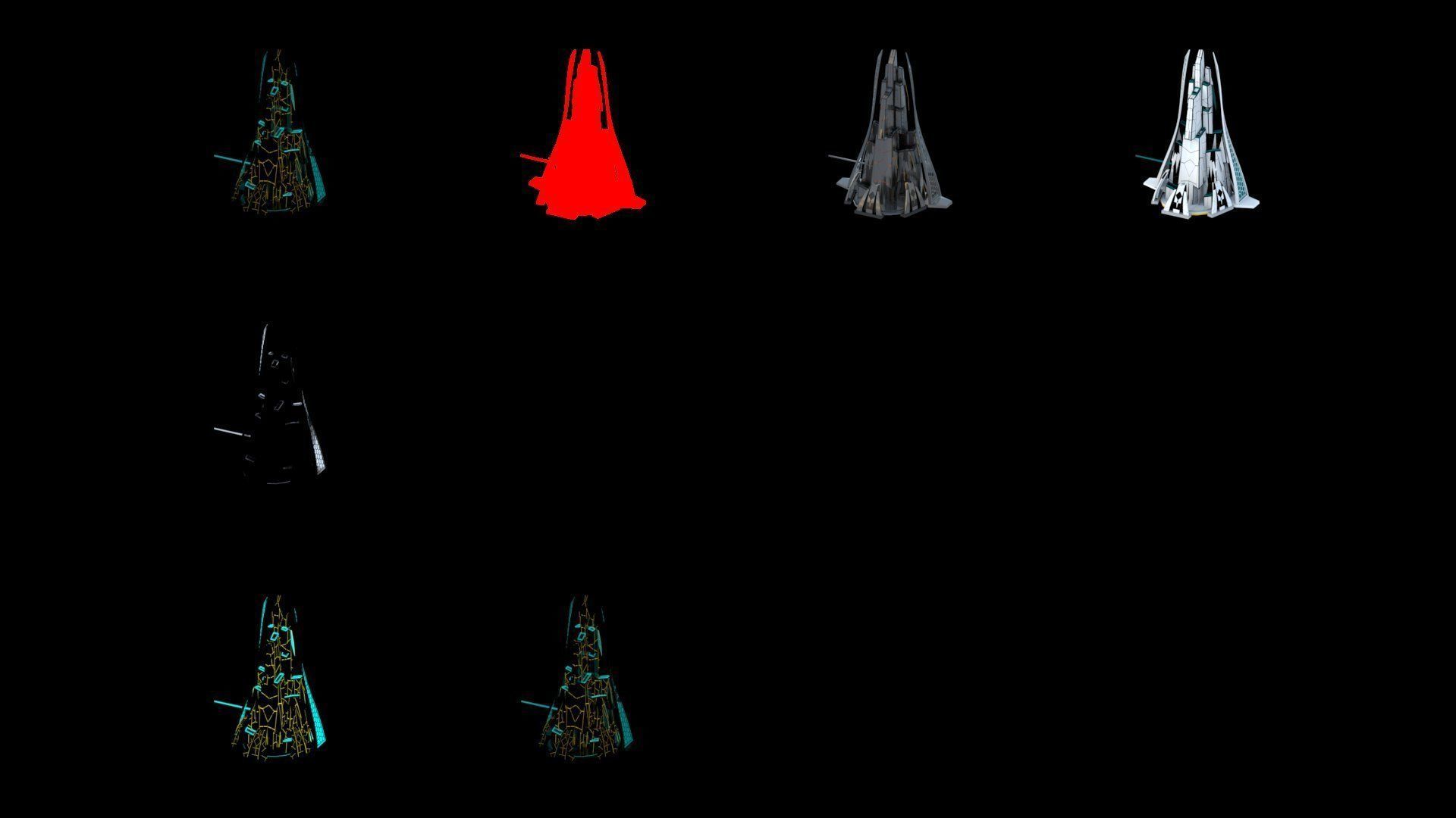 Sci-Fi Futuristic Future City Skyscraper Building 7 3D model_4