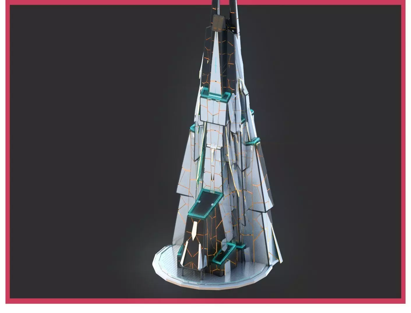 Sci-Fi Futuristic Future City Skyscraper Building 6 3D model_0