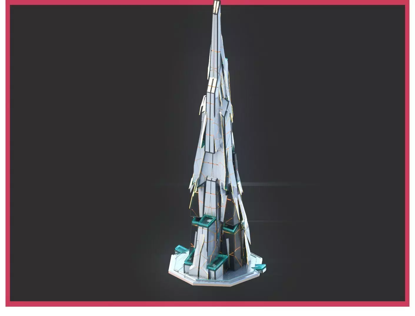 Sci-Fi Futuristic Future City Skyscraper Building 5 3D model_0