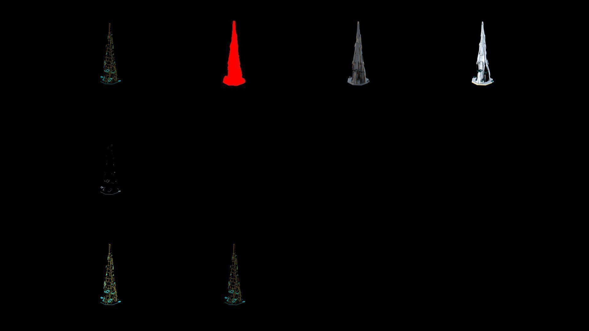 Sci-Fi Futuristic Future City Skyscraper Building 5 3D model_4