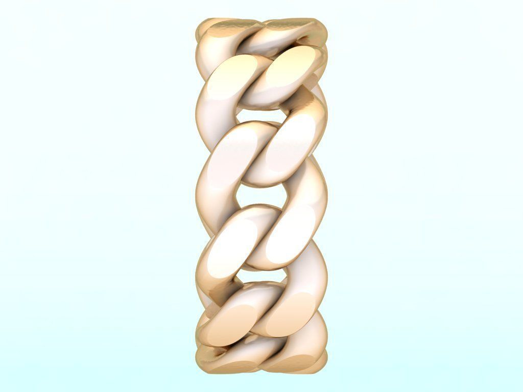 Chain ring - Miami Cuban ring - Link ring - Size 7dot5 - N8531B 3D print model_10