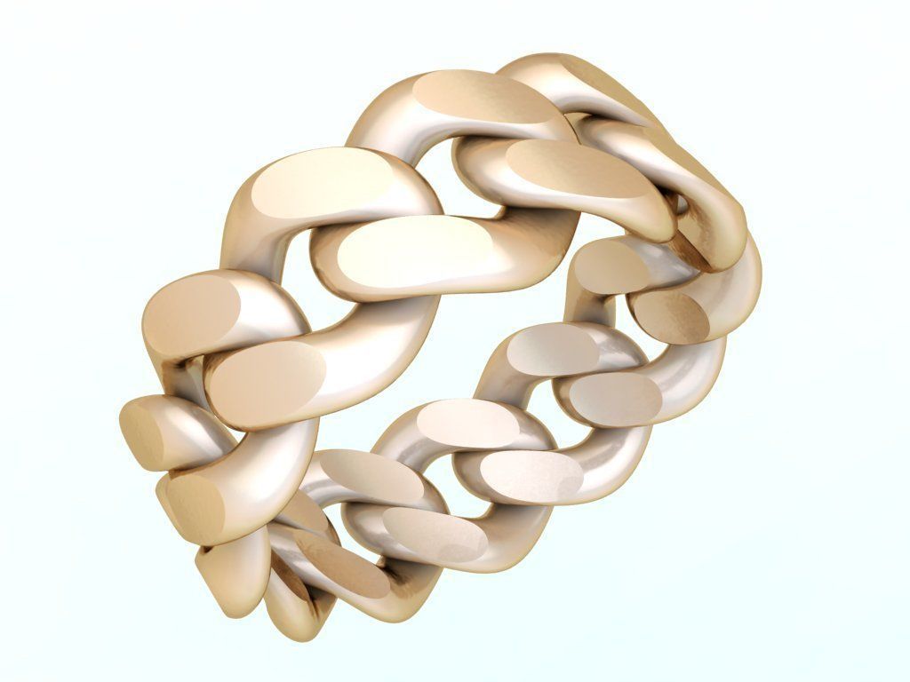 Chain ring - Miami Cuban ring - Link ring - Size 7dot5 - N8531B 3D print model_6