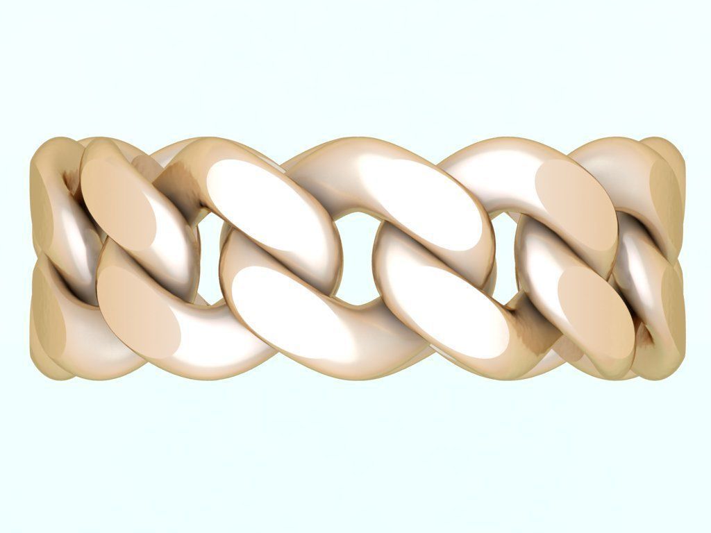 Chain ring - Miami Cuban ring - Link ring - Size 7dot5 - N8531B 3D print model_9