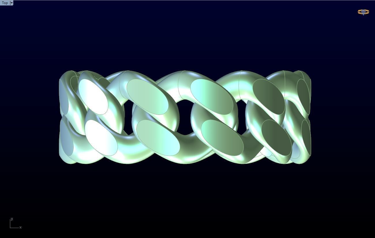 Chain ring - Miami Cuban ring - Link ring - Size 7dot5 - N8531B 3D print model_13