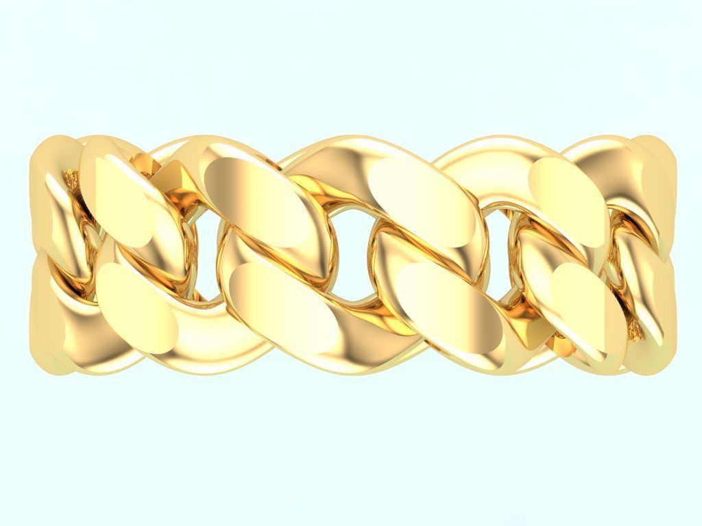 Chain ring - Miami Cuban ring - Link ring - Size 7dot5 - N8531B 3D print model_7