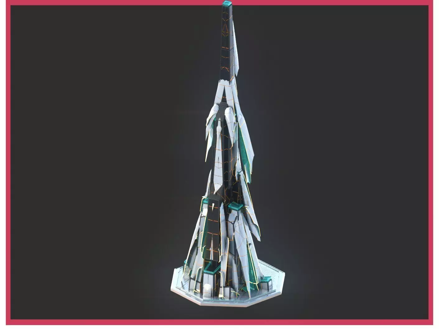 Sci-Fi Futuristic Future City Skyscraper Building 4 3D model_0