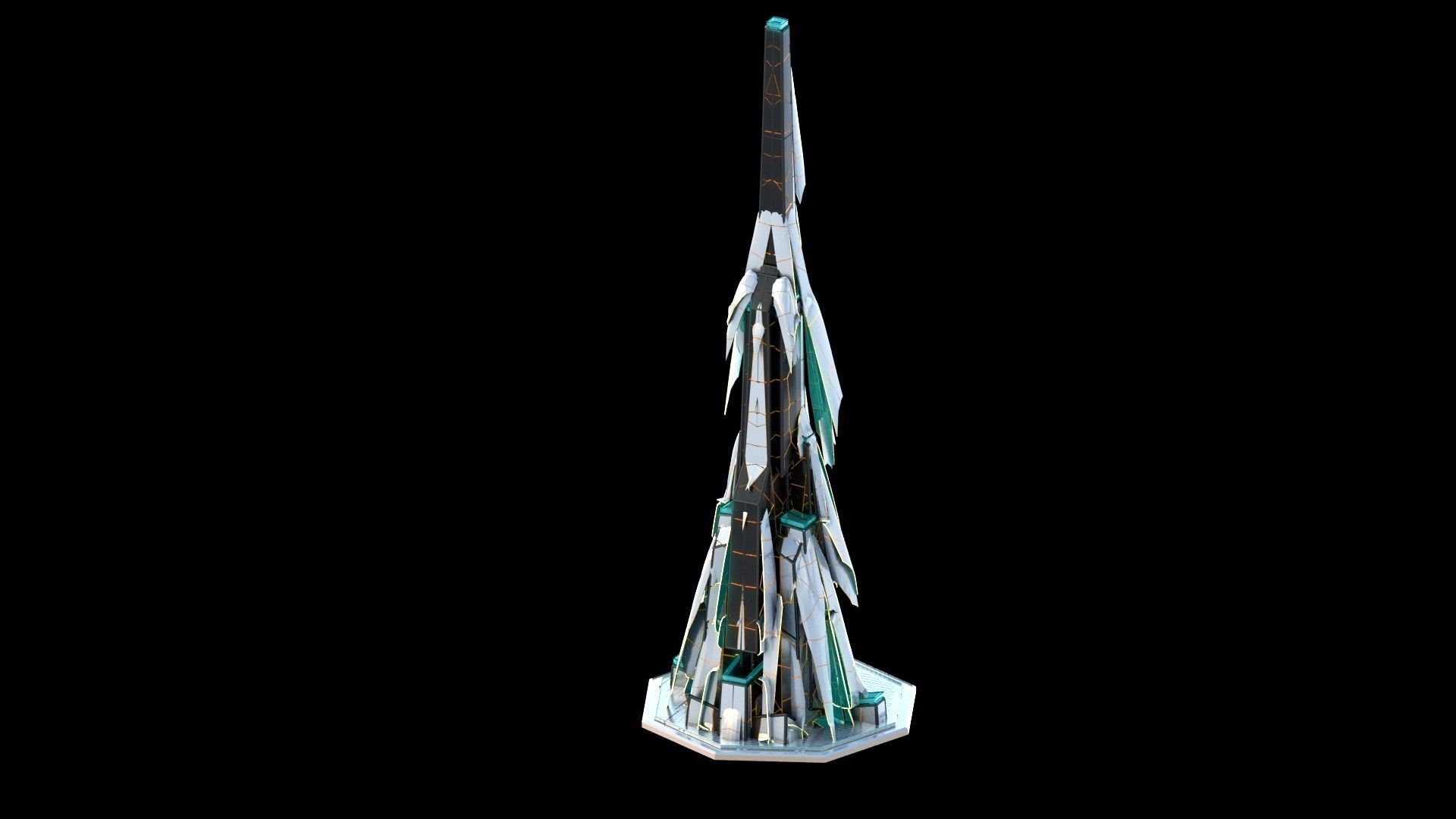 Sci-Fi Futuristic Future City Skyscraper Building 4 3D model_1