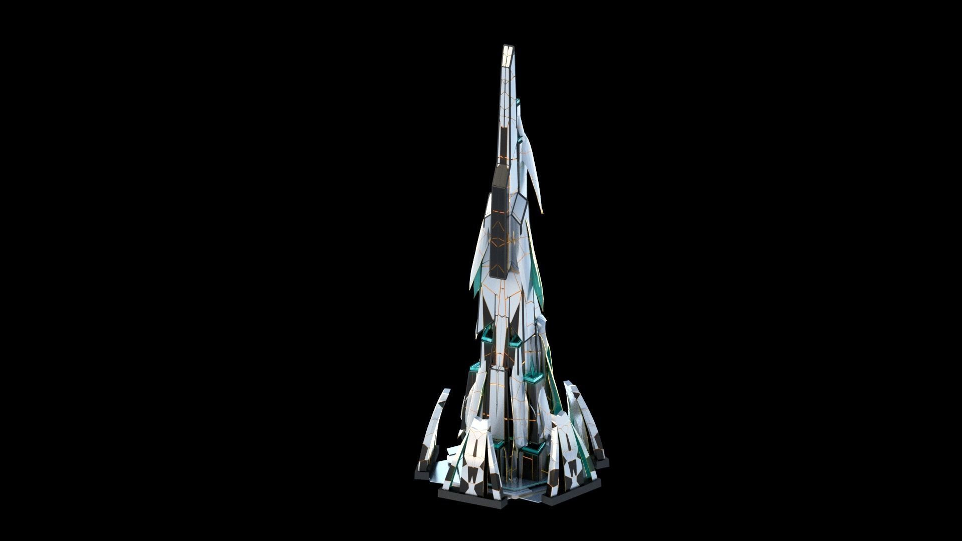 Sci-Fi Futuristic Future City Skyscraper Building 3 3D model_1
