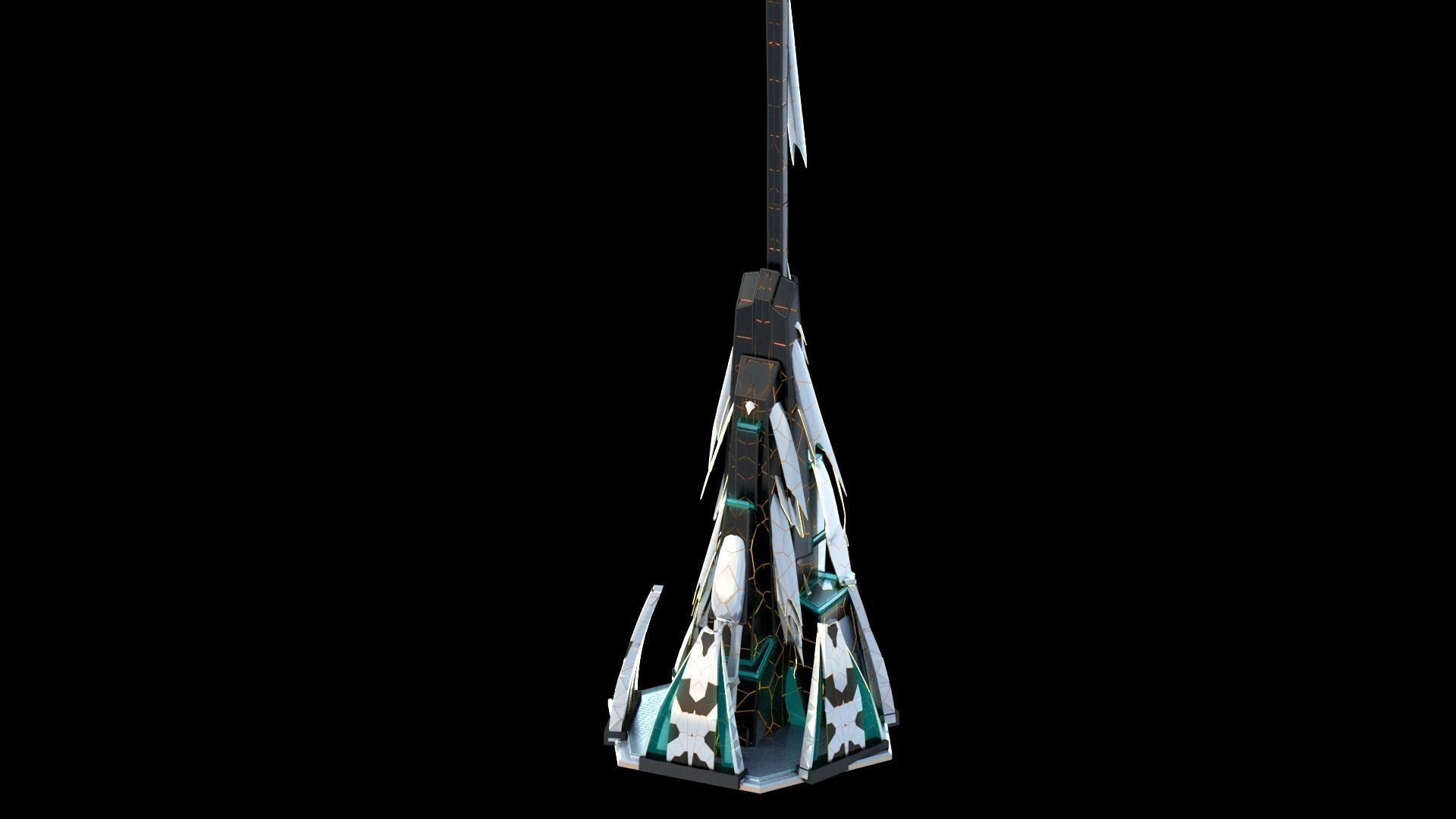 Sci-Fi Futuristic Future City Skyscraper Building 2 3D model_1