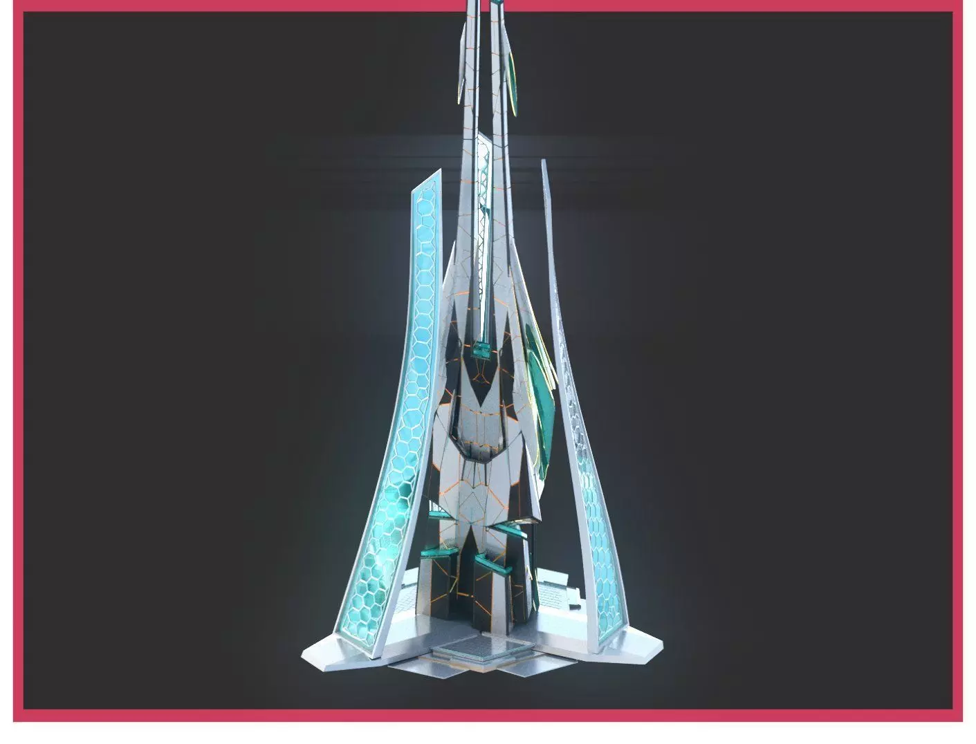 Sci-Fi Futuristic Future City Skyscraper Building 3D model_0