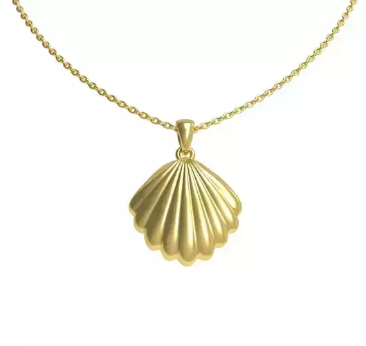 Clamshell Pendant Necklace 3d Print Model Two Models