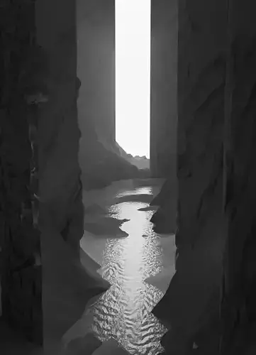 Walls cave with river